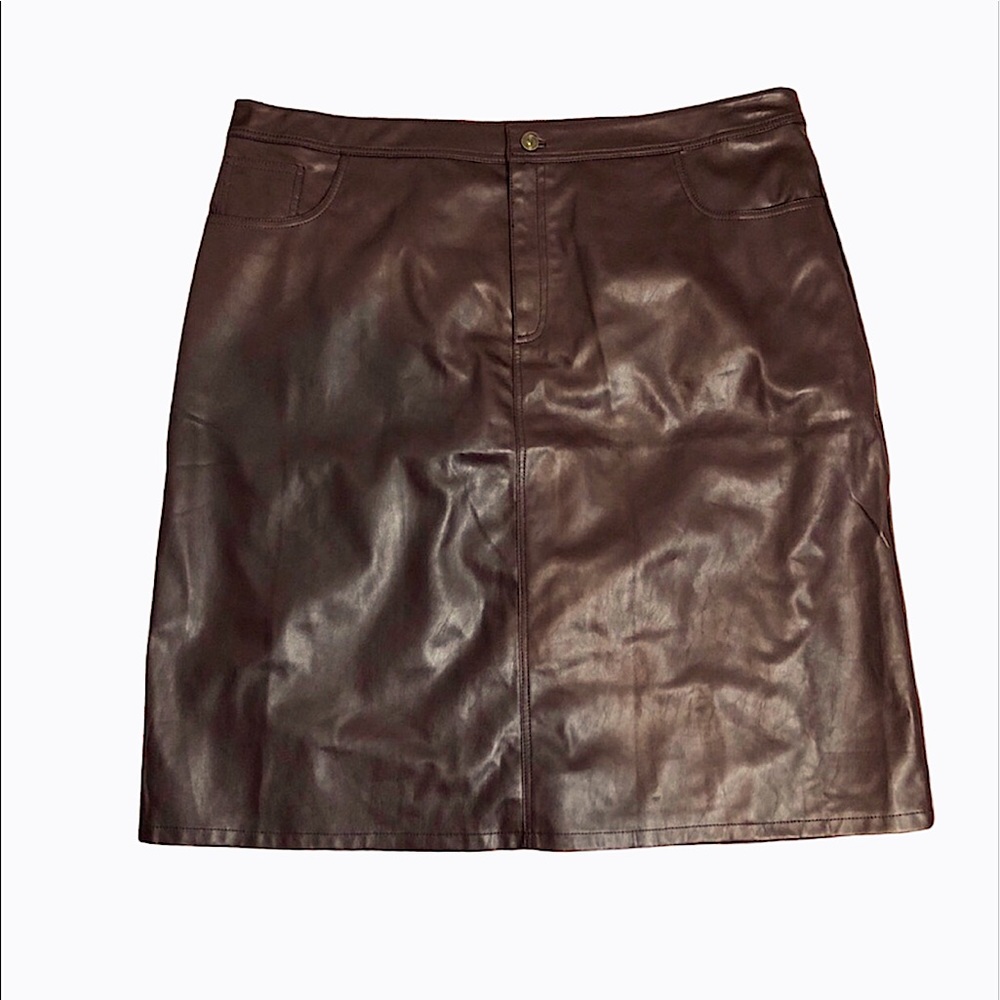 Denim & Co - faux leather skirt
